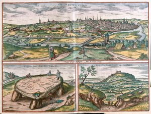 Montpellier, Tours a Poitiers, Francie - v knize "Civitates Orbis Terrarum" od Georga Brauna, Kolín nad Rýnem 1617 od Georg Braun