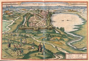 Papa, Maďarsko - v "Civitates Orbis Terrarum" od Georga Brauna, Kolín nad Rýnem 1617 od Georg Braun