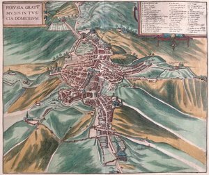 Perugia, Itálie - v "Civitates Orbis Terrarum" od Georga Brauna, Kolín nad Rýnem 1617 od Georg Braun