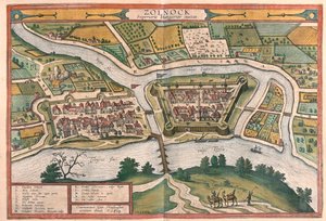 Szolnok, Maďarsko - v "Civitates Orbis Terrarum" od Georga Brauna, Kolín nad Rýnem 1617 od Georg Braun