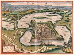 Tata, Maďarsko - v knize "Civitates Orbis Terrarum" od Georga Brauna, Kolín nad Rýnem 1617 od Georg Braun