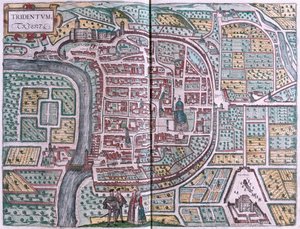 Trento, Itálie - v "Civitates Orbis Terrarum" od Georga Brauna, Kolín nad Rýnem 1617 od Georg Braun