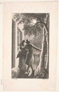 Ilustrace s únosem v noci od Georg Christian Schule