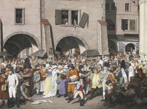 Rušné tržiště, Praha, 1804