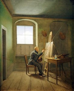 Německy: Caspar David Friedrich ve svém ateliéru Caspar David Friedrich ve svém ateliéru (1811) od Georg Friedrich Kersting