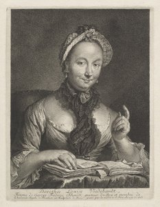 Dorothée Louise Viedebandt (Umělcova manželka) od Georg Friedrich Schmidt
