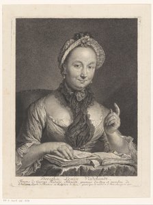Portrét Dorothée Louise Viedebandtové, manželky umělce Georga Friedricha Schmidta Dorothée Louise Viedebandt, Femme de George Frederic Schmidt (titul na objektu)