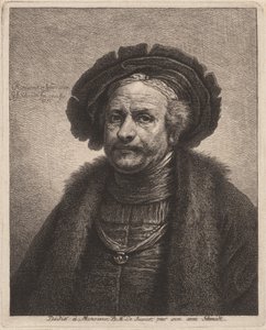 Autoportrét Rembrandta od Georg Friedrich Schmidt, after Rembrandt van Rijn