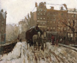 Most přes kanál Singel u Paleisstraat, Amsterdam, c.1895-1900