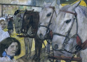 Koňská tramvaj na přehradě Amsterdam, 1893 od George Hendrik Breitner