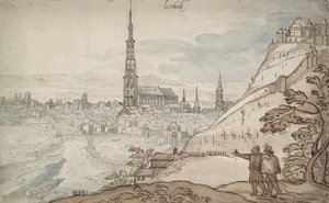 Pohled na Landshut od Georg Hoefnagel