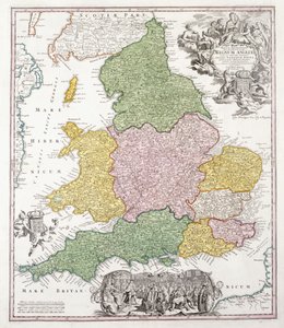 Mapa Anglie, 1760