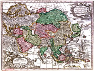 Mapa Asie od Georg Matthäus Seutter