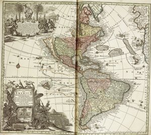 Mapa Ameriky, 1744