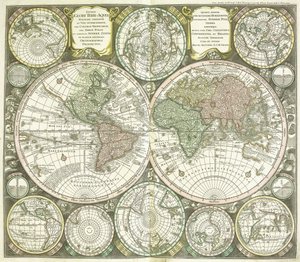 Mapa světa, 1744