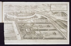 Nové zahrady v Cremsier, rezidenci prince-biskupa, publikované kolem roku 1700 od Georg Matthaus Vischer