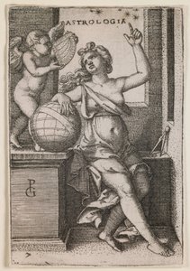 Astrologie, z cyklu "Svobodná umění", asi 1541 (rytina) od Georg Pencz