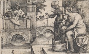 David a Batšeba. od Georg Pencz