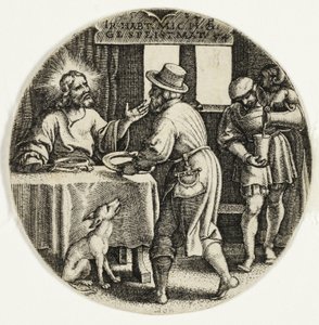 Krmení hladových, ze Sedmi skutků milosrdenství od Georg Pencz