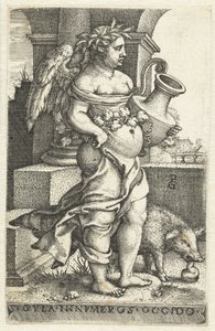 obžerství (gula) Gvla innvmeros occido (název na objektu) Sedm smrtelných hříchů (název série) od Georg Pencz