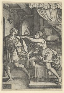 Josefa a Potifarova žena, z Příběhu o Josefovi, 1546. od Georg Pencz