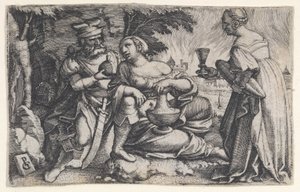 Lot a jeho dcery. od Georg Pencz