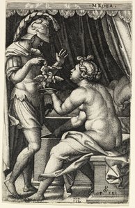 Médeia a Jáson, z knihy Řecké hrdinky od Georg Pencz