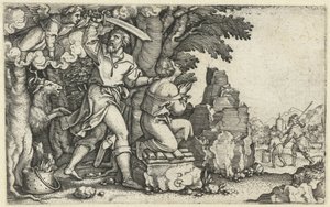 Abrahamova oběť od Izáka Příběh Abrahama (název série) od Georg Pencz