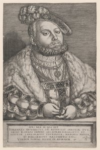 Portrét Jana Fridricha Velkomyslného, saského kurfiřta od Georg Pencz
