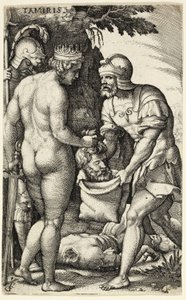 Tamiris, z řeckých Heroines od Georg Pencz