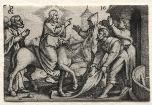 Život Ježíše Krista: Kristus vchází do Jeruzaléma, c. 1534-35. od Georg Pencz
