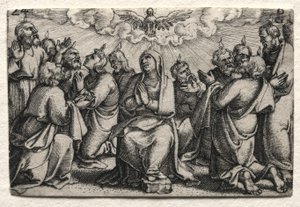 Život Ježíše Krista: Sestoupení Ducha Svatého, c. 1534-35. od Georg Pencz