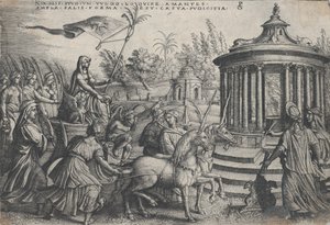 Triumf cudnosti na lásce, z triumfů Petrarcových. od Georg Pencz