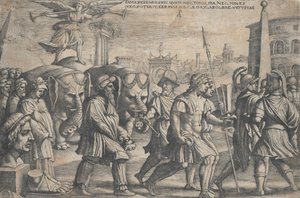 Triumph of Fame on Chastity, z The Triumphs of Petrarc. od Georg Pencz