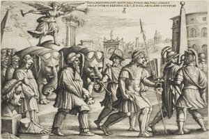 Triumph of Fame, třetí deska z Triumphs of Petrarc od Georg Pencz