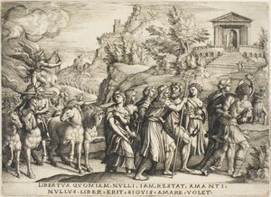 Triumph of Love, první deska z The Triumphs of Petrarc od Georg Pencz