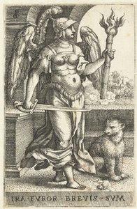hněv (Ira) Ira fvor brevis svm (název na objektu) Sedm smrtelných hříchů (název série) od Georg Pencz
