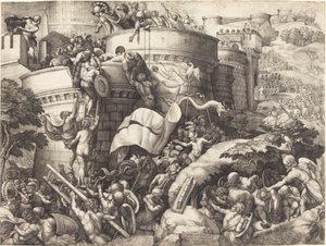 Dobytí Cartageny od Georg Pencz after Giulio Romano
