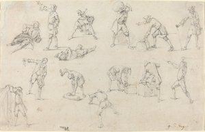 Studie vojáků v táboře od Georg Philipp Rugendas