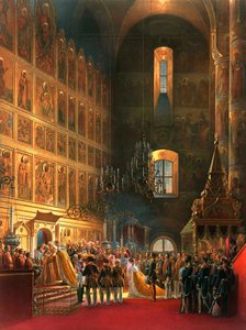 Pomazání ruského cara Alexandra II., Moskva, 1856.
