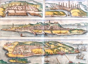 Casablanca, Azemmour, Diu, Goa, Maroko, Indie od Georg and Hogenberg Franz (1535 90) Braun