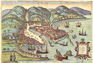 Chios, Řecko od Georg and Hogenberg Franz (1535 90) Braun