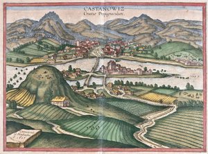 Kostajnica, Chorvatsko (rytina od Georg Braun and Hogenberg Franz