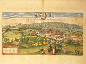 Mapa Bilbaa z druhé světové války od Georga Brauna od Georg Braun and Hogenberg Franz