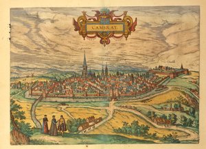 Mapa Cambrai z Cities of the World od Georga Brauna od Georg Braun and Hogenberg Franz