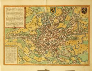 Mapa Gentu, Gand z Civitates Orbis Terrarum od Georga Brauna od Georg Braun and Hogenberg Franz