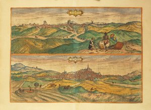Mapa Marcheny a Osuny z Cities of the World od Georga Brauna od Georg Braun and Hogenberg Franz