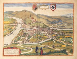 Mapa Namuru z druhé světové války od Georga Brauna od Georg Braun and Hogenberg Franz