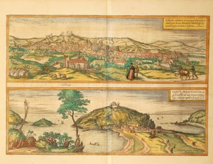Mapa San Sebastian a Burgos z druhé světové války od Georga Brauna od Georg Braun and Hogenberg Franz