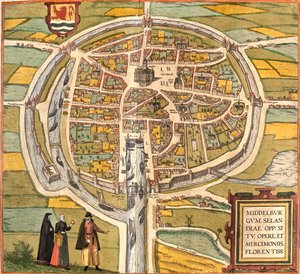 Middelburg, Nizozemsko od Georg and Hogenberg Franz (1535 90) Braun